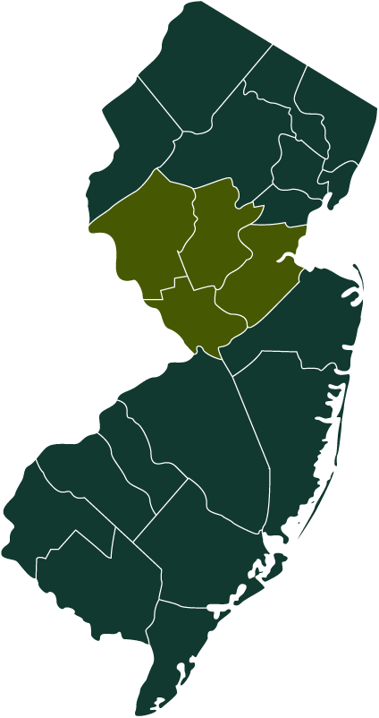 New Jersey Highlighting Central New Jersey Counties In Green About Us - Collaborative Initiative 